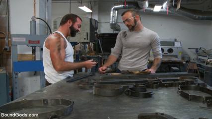 Motor Oil Bondage Fuck In The Metal Shop - Bondage Gay Shop